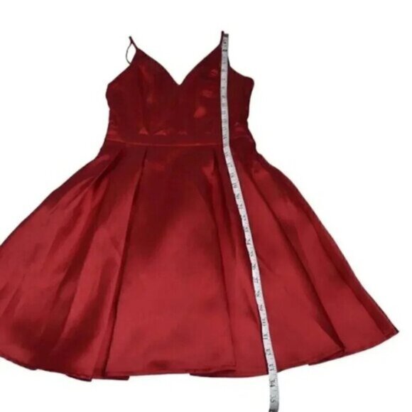 Maniju Red Satin Mini Dress Formal Prom Homecoming Graduation Size Small - Picture 9 of 10